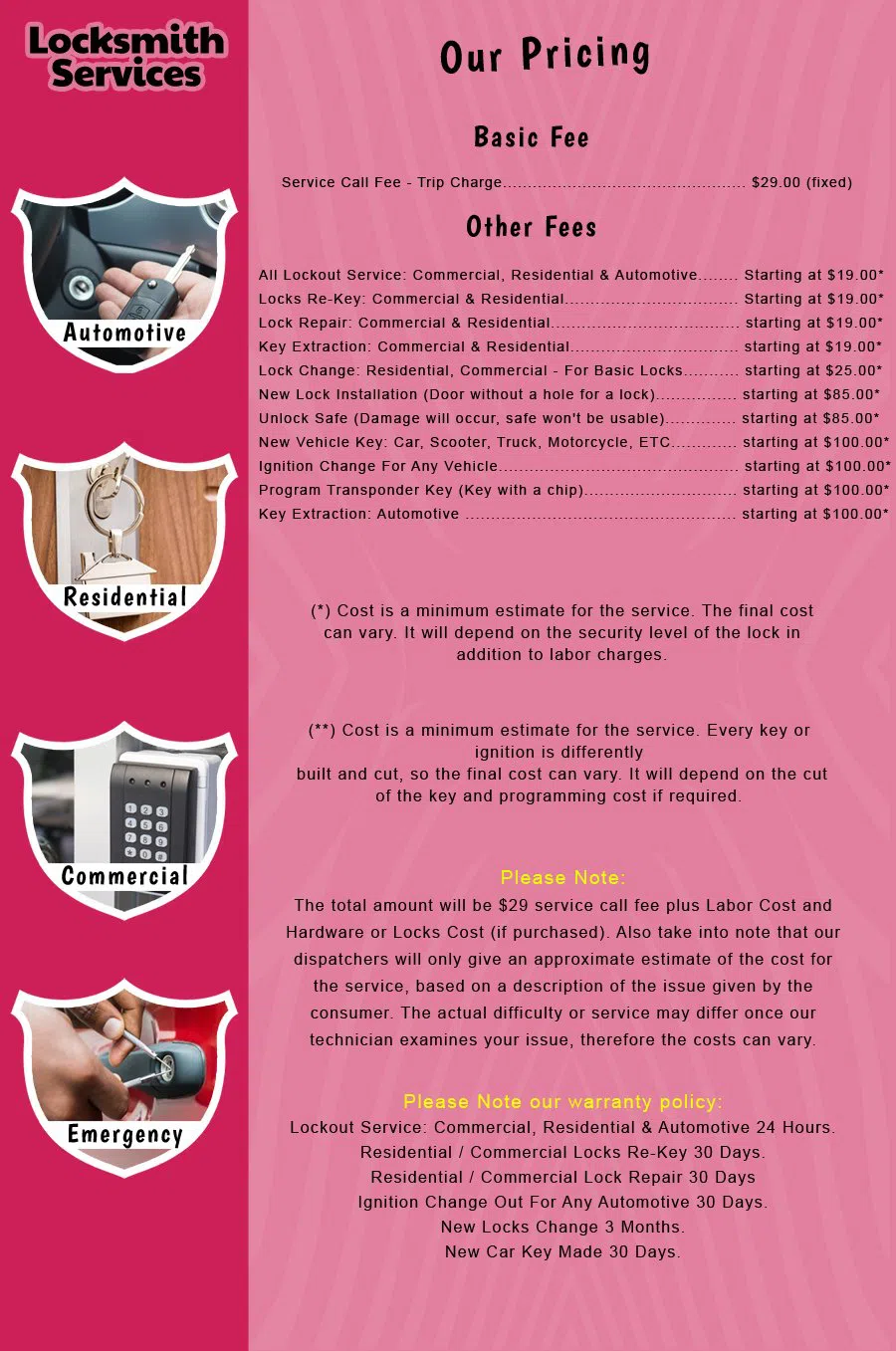 Houston Doors And Lock Houston, TX 281-502-1043 - price-list-c-18